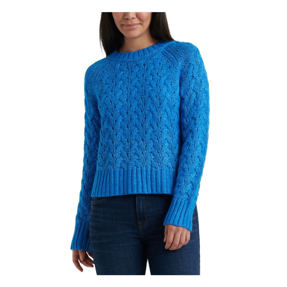 Lucky Brand Women's Quinn Cable Pullover Sweater, Size Medium